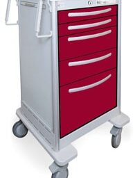 5 Drawer Slim Tall Lightweight Aluminum Treatment Cart