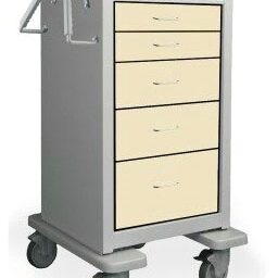 5 Drawer Slim Tall Steel Treatment Cart