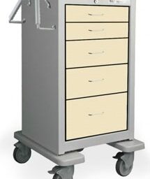 5 Drawer Tall Steel Bedside/Slim Cart