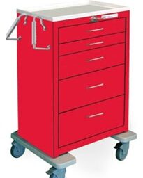 5 Drawer Tall Steel Crash Cart