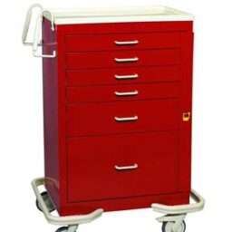 6 Drawer Aluminum Emergency Cart w/ Breakaway Lock