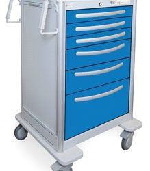 6 Drawer Extra Tall Aluminum Anesthesia Cart