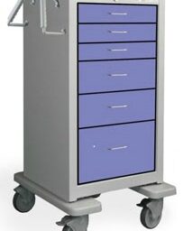 6 Drawer Slim Extra Tall Steel Treatment Cart