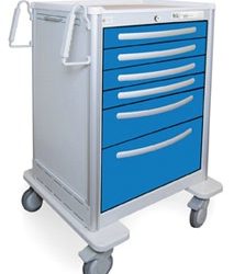 6 Drawer Tall Lightweight Aluminum Anesthesia Cart