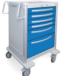 6 Drawer Tall Lightweight Aluminum Anesthesia Cart