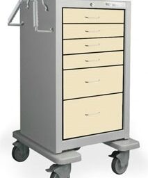 6 Drawer Tall Steel Bedside/Slim Cart