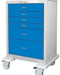 6 Drawer Tall Steel Crash Cart