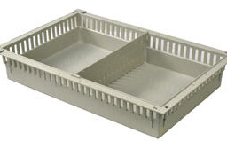 4in Gray Tray with 1 Short Divider