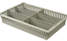 4in Gray Tray with 2 Long and 1 Short Dividers