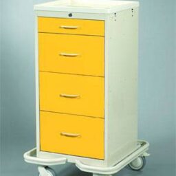 Aluminum - 4 Drawer Mini Cart w/ Key Lock, Two Tone