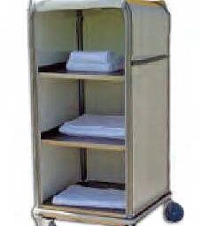 Aluminum Enclosed Clean Linen Cell Cart - 3 Shelves