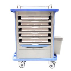 Compact ABS Medication Cart front side