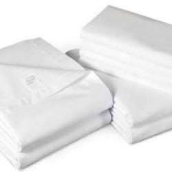 White Flat Bed Sheets 66in x 115in