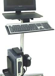 Ergonomic Rolling Computer Stand w/ Cord Reel