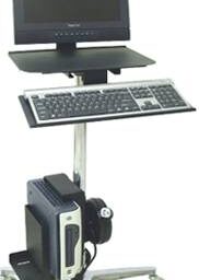 Ergonomic Rolling Computer Stand w/ Cord Reel