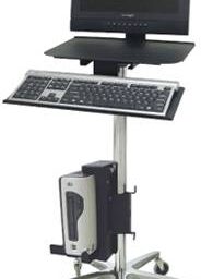 Ergonomic Rolling Computer Stand w/ Cord Wrap