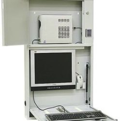 Heavy-Gauge Steel Wall Mounted Computer Station, 42in H