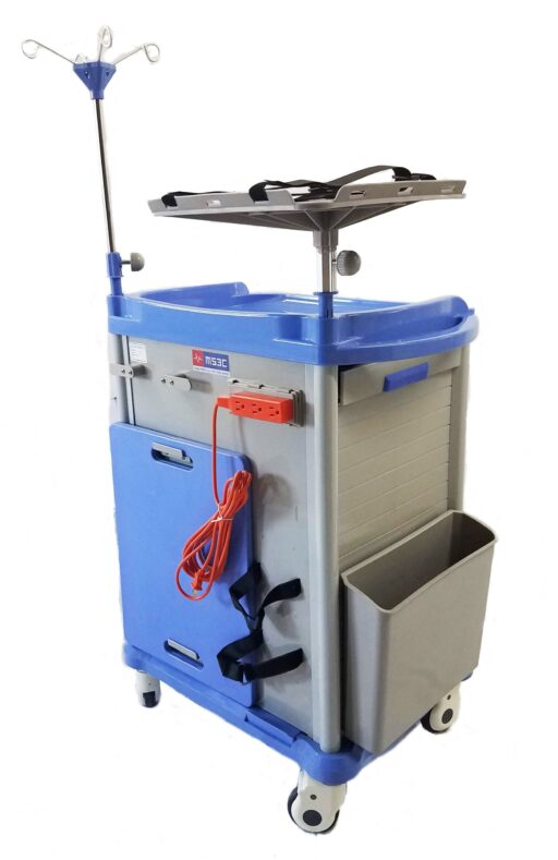 Lite Emergency Crash Cart with IV Pole