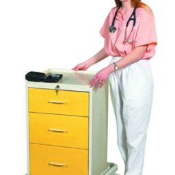 Steel - 3 Drawer Mini Isolation Cart w/ Key Lock, Two Tone