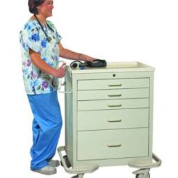 Steel 5 Drawer Mobile Workstation w/ Single Key Lock