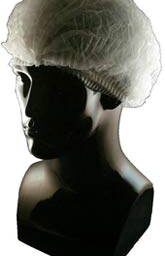 White Pleated Bouffant Cap