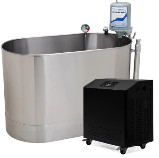 Plunge Therapy Pkg 90-Gal Stationary Sports Whirlpool Tub & 2 Horsepower Chiller/Heater Unit