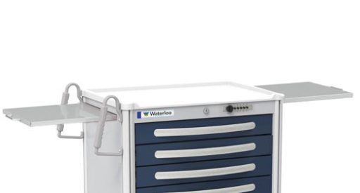 Aluminum Standard Tall Anesthesia Treatment Cart w/ 6 Drawers & Proximity Lock - Image 3