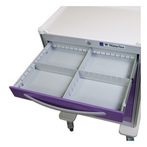 Aluminum Standard Tall Anesthesia Treatment Cart w/ 5 Drawers & Electronic Lock - Image 5