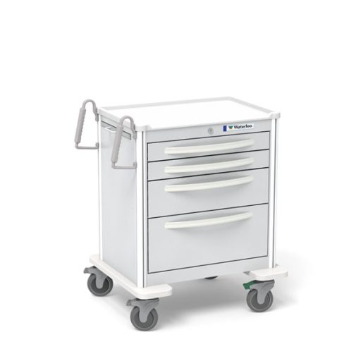 Steel Standard Tall Anesthesia Treatment Cart w/ 4 Drawers & Key Lock