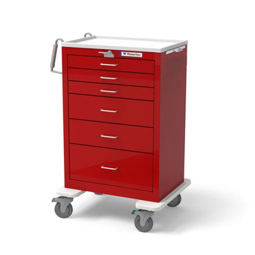 Steel Standard X-Tall Emergency Crash Cart w/ 6 Drawers & Lever Lock